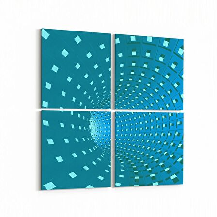 Olla 10252K4 Abstract Girdap Görsel Kare 4'lü Kanvas Tablo (Ölçü: 65X65)