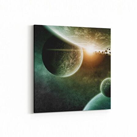 Olla 17694K Uzay Görseli Kare Kanvas Tablo (Ölçü: 25X25)