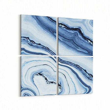 Olla 16666K4 Mermer Desen Görsel Kare 4'lü Kanvas Tablo (Ölçü: 65X65)