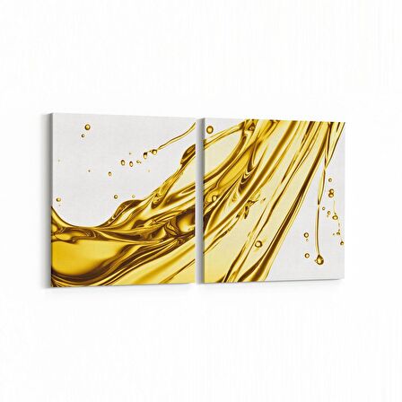 Olla 10336K2Y Abstract Görsel Kare 2'li Yatay Kanvas Tablo (Ölçü: 105X50)