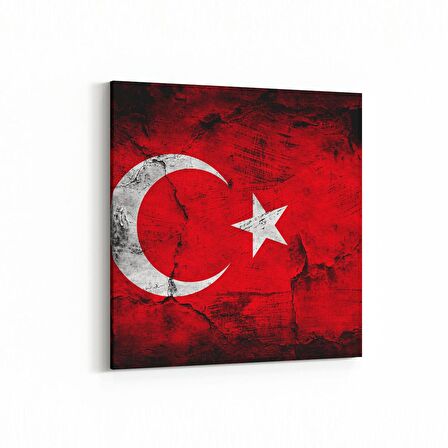 Olla 17530K Türk Bayrağı Görseli Kare Kanvas Tablo (Ölçü: 25X25)