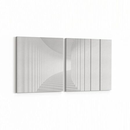 Olla 10444K2Y Abstract Tünel Görsel Kare 2'li Yatay Kanvas Tablo (Ölçü: 65X30)