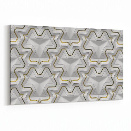 Olla 14950Y Geometrik Desen Görseli Yatay Kanvas Tablo (Ölçü: 120X80)