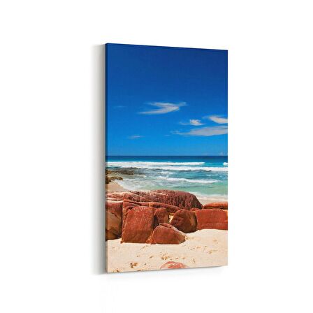 Olla 16357DD Kumsal / Sahil Görseli Dikey Dar Kanvas Tablo (Ölçü: 40X80)