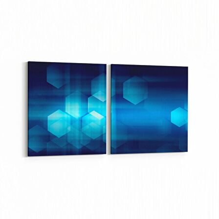 Olla 10352K2Y Abstract Görsel Kare 2'li Yatay Kanvas Tablo (Ölçü: 105X50)