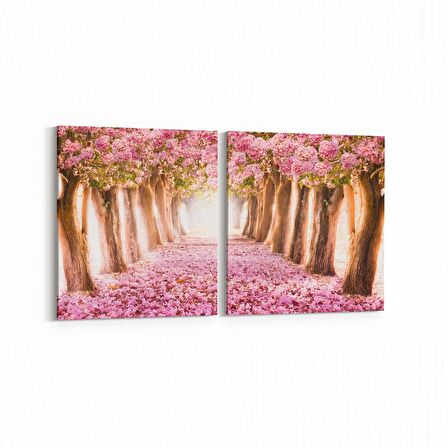 Olla 13515K2Y Doğa / Manzara Görseli Kare 2'li Yatay Kanvas Tablo (Ölçü: 125X60)