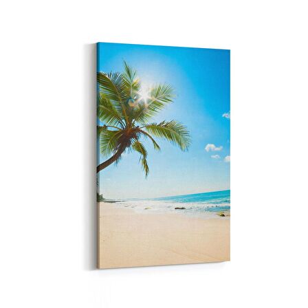 Olla 16359D Kumsal / Sahil Görseli Dikey Kanvas Tablo (Ölçü: 60X90)