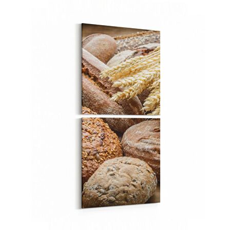 Olla 15129K2D Gıda Görseli 2'li Dikey Kanvas Tablo (Ölçü: 30X65)