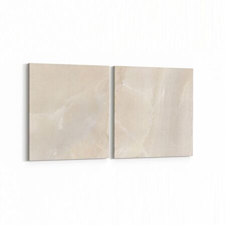 Olla 16656K2Y Mermer Desen Görsel Kare 2'li Yatay Kanvas Tablo (Ölçü: 125X60)