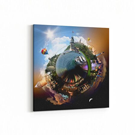 Olla 18053K Yapı Görseli Kare Kanvas Tablo (Ölçü: 25X25)