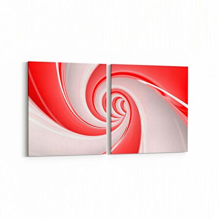 Olla 10271K2Y Abstract Girdap Görsel Kare 2'li Yatay Kanvas Tablo (Ölçü: 125X60)