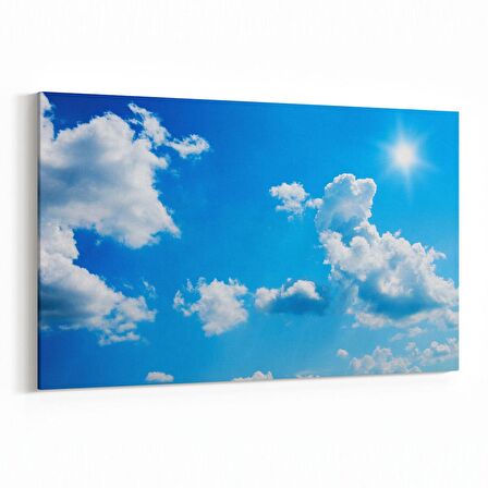 Olla 15660Y Gökyüzü Bulut Görseli  Yatay Kanvas Tablo (Ölçü: 45X30)