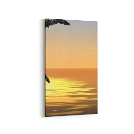 Olla 16137DD Günbatımı Görseli Dikey Dar Kanvas Tablo (Ölçü: 30X60)