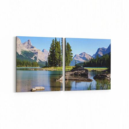 Olla 13204K2Y Doğa / Manzara Görseli Kare 2'li Yatay Kanvas Tablo (Ölçü: 105X50)