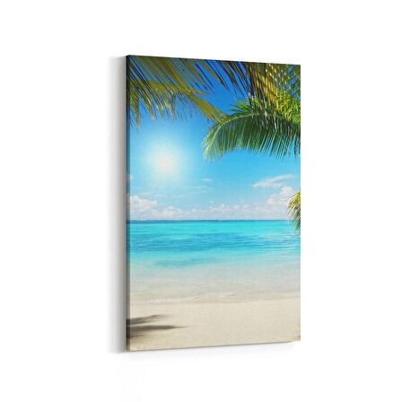 Olla 16515D Kumsal / Sahil Görseli Dikey Kanvas Tablo (Ölçü: 100X150)