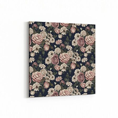 Olla 11773K Çiçek Görseli Kare Kanvas Tablo (Ölçü: 25X25)