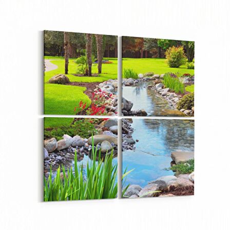 Olla 13403K4 Doğa / Manzara Görseli Kare 4'lü Kanvas Tablo (Ölçü: 65X65)