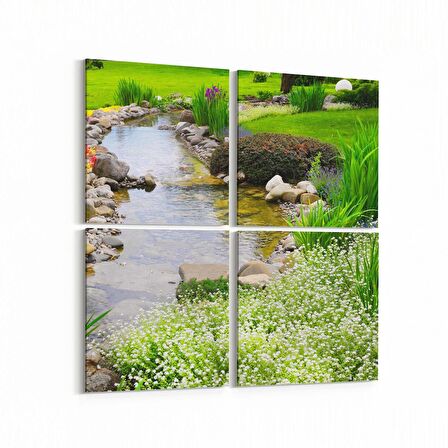Olla 13209K4 Doğa / Manzara Görseli Kare 4'lü Kanvas Tablo (Ölçü: 145X145)