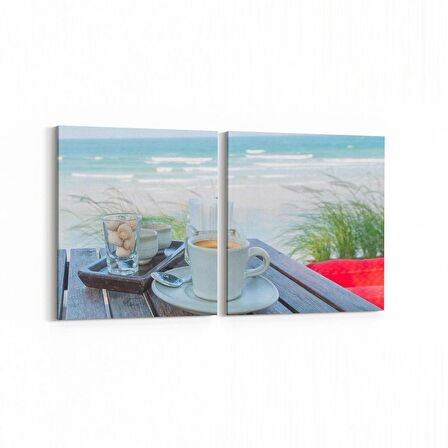 Olla 15138K2Y Gıda Görseli Kare 2'li Yatay Kanvas Tablo (Ölçü: 105X50)