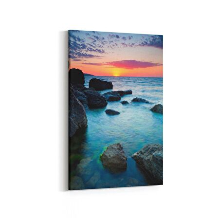 Olla 16061D Günbatımı Görseli Dikey Kanvas Tablo (Ölçü: 60X90)