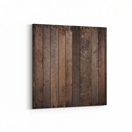 Olla 11971K Ahşap Desen Görseli Kare Kanvas Tablo (Ölçü: 25X25)