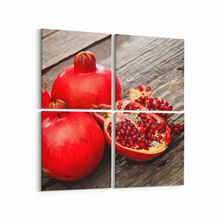 Olla 15195K4 Gıda Görseli Kare 4'lü Kanvas Tablo (Ölçü: 65X65)