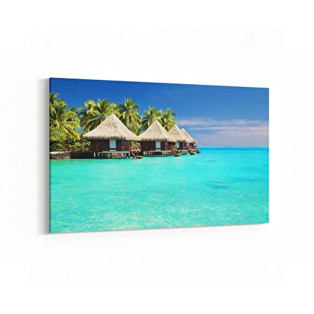 Olla 16637Y Kumsal / Sahil Görseli Yatay Kanvas Tablo (Ölçü: 70X50)