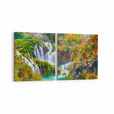 Olla 13955K2Y Doğa / Manzara Görseli Kare 2'li Yatay Kanvas Tablo (Ölçü: 125X60)