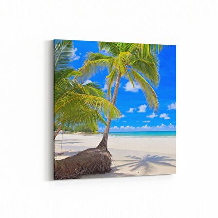 Olla 16607K Kumsal / Sahil Görseli Kare Kanvas Tablo (Ölçü: 25X25)