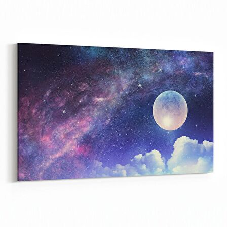 Olla 14866Y Gece Gökyüzü Görseli Yatay Kanvas Tablo (Ölçü: 90X60)