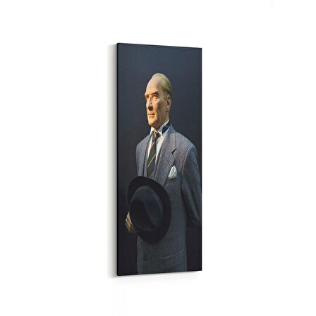 Olla 12421DI Mustafa Kemal Atatürk Dikey İnce Kanvas Tablo (Ölçü: 40X120)
