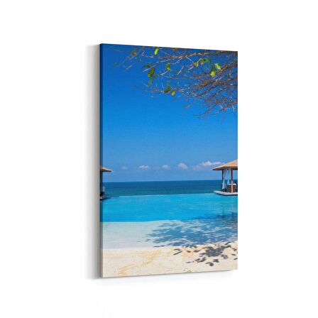 Olla 16573D Kumsal / Sahil Görseli Dikey Kanvas Tablo (Ölçü: 70X105)