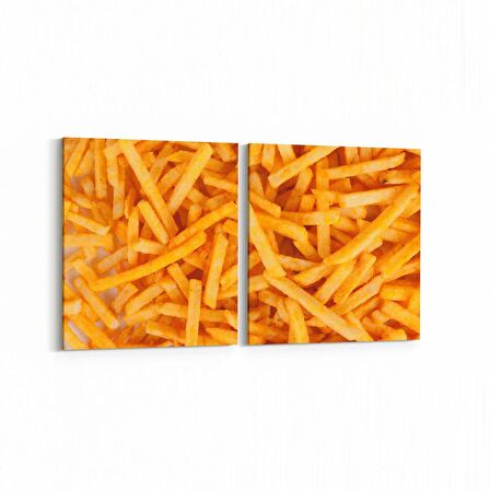 Olla 15081K2Y Gıda Görseli Kare 2'li Yatay Kanvas Tablo (Ölçü: 85X40)