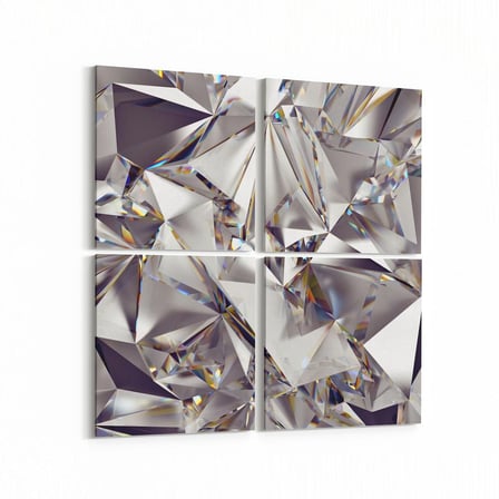 Olla 10091K4 Abstract Görsel Kare 4'lü Kanvas Tablo (Ölçü: 125X125)