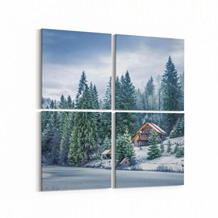 Olla 14453K4 Doğa / Manzara Görseli Kare 4'lü Kanvas Tablo (Ölçü: 145X145)