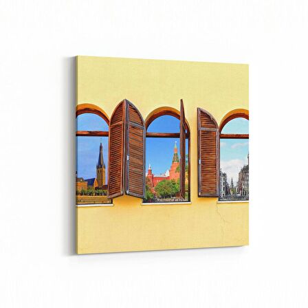Olla 18239K Yapı Görseli Kare Kanvas Tablo (Ölçü: 30X30)