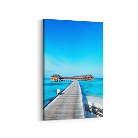 Olla 16459D Kumsal / Sahil Görseli Dikey Kanvas Tablo (Ölçü: 100X150)