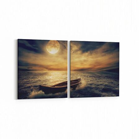 Olla 13776K2Y Doğa / Manzara Görseli Kare 2'li Yatay Kanvas Tablo (Ölçü: 125X60)