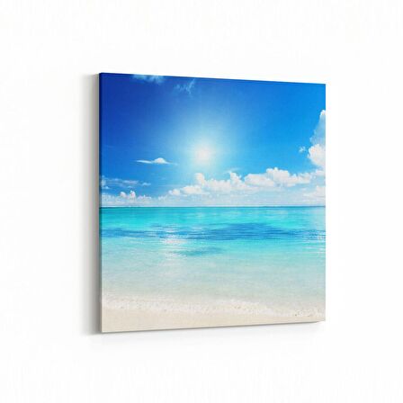 Olla 16619K Kumsal / Sahil Görseli Kare Kanvas Tablo (Ölçü: 25X25)