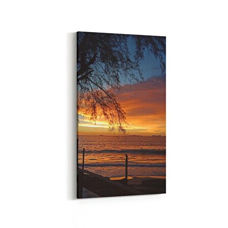Olla 15982DD Günbatımı Görseli Dikey Dar Kanvas Tablo (Ölçü: 40X80)