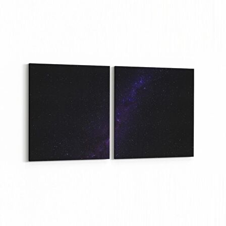 Olla 14688K2Y Gece Gökyüzü Görseli Kare 2'li Yatay Kanvas Tablo (Ölçü: 105X50)