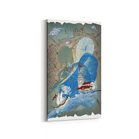 Olla 17781DD Yağlı Boya Görseli Dikey Dar Kanvas Tablo (Ölçü: 40X80)