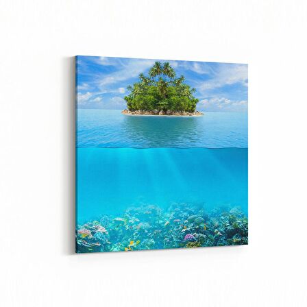 Olla 16467K Kumsal / Sahil Görseli Kare Kanvas Tablo (Ölçü: 25X25)