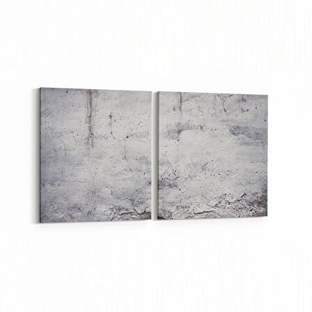 Olla 12454K2Y Beton Görseli Kare 2'li Yatay Kanvas Tablo (Ölçü: 85X40)
