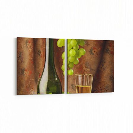 Olla 17722K2D Yağlı Boya Görseli Kare 2'li Dikey Kanvas Tablo (Ölçü: 30X65)