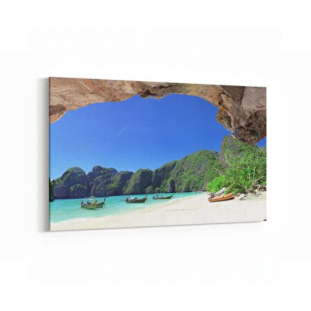 Olla 16553Y Kumsal / Sahil Görseli Yatay Kanvas Tablo (Ölçü: 150X100)