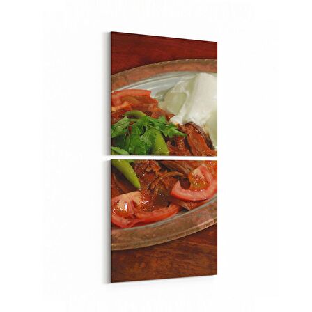 Olla 14966K2D Gıda Görseli 2'li Dikey Kanvas Tablo (Ölçü: 30X65)