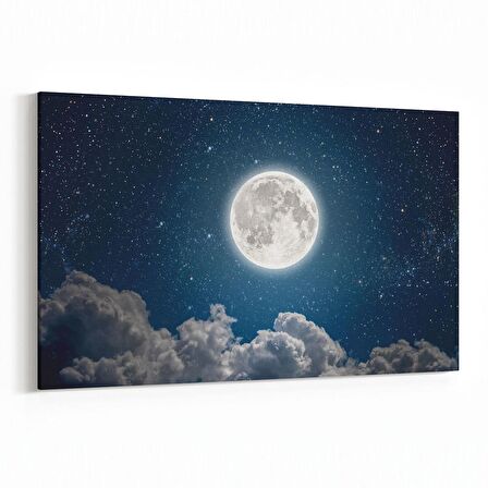 Olla 14774Y Gece Gökyüzü Görseli Yatay Kanvas Tablo (Ölçü: 150X100)