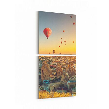 Olla 14065K2D Doğa / Manzara Görseli Kare 2'li Dikey Kanvas Tablo (Ölçü: 30X65)