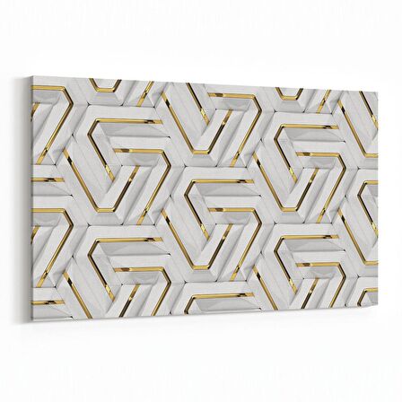 Olla 14960Y Geometrik Desen Görseli Yatay Kanvas Tablo (Ölçü: 70X50)